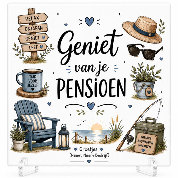 Gepersonaliseerd pensioen - tegeltje