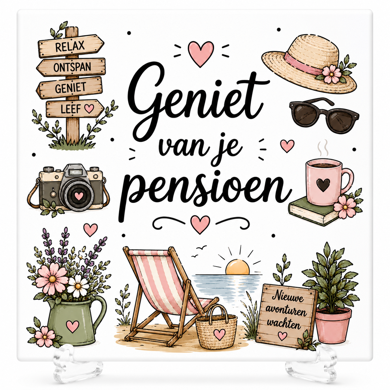 Geniet van je pensioen - Tegeltje