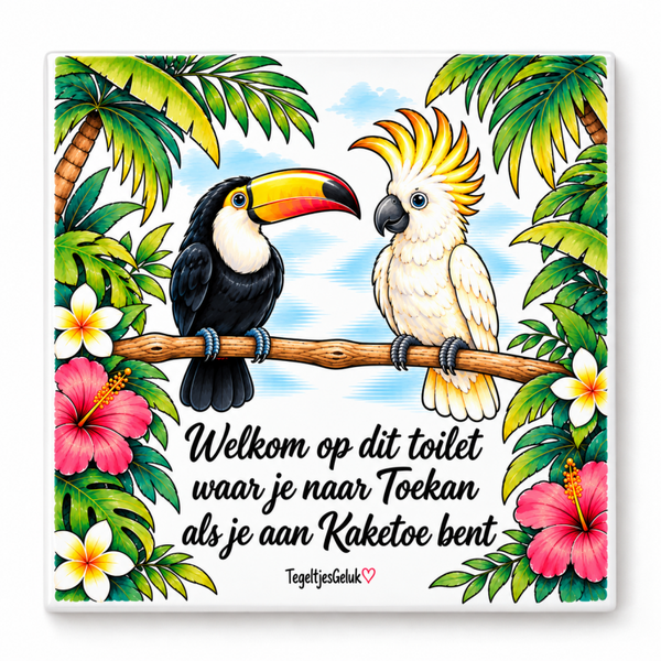 Grappig WC tegeltje - Tropisch | kaketoe