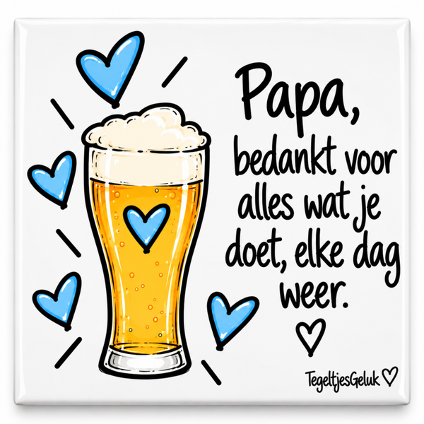 Vader(dag)tegeltje - Papa bedankt voor alles