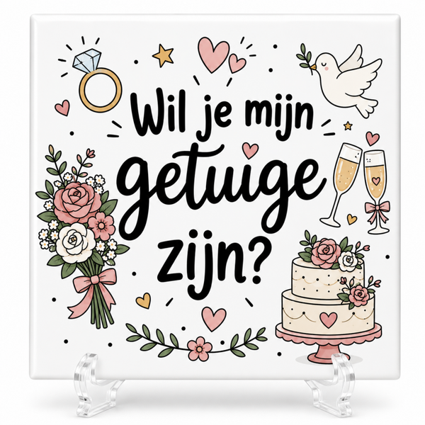 Wil je mijn getuige zijn? - Tegeltje
