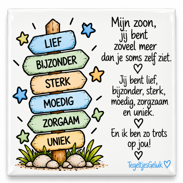 Zoon tegeltje - Mijn zoon | Waardering