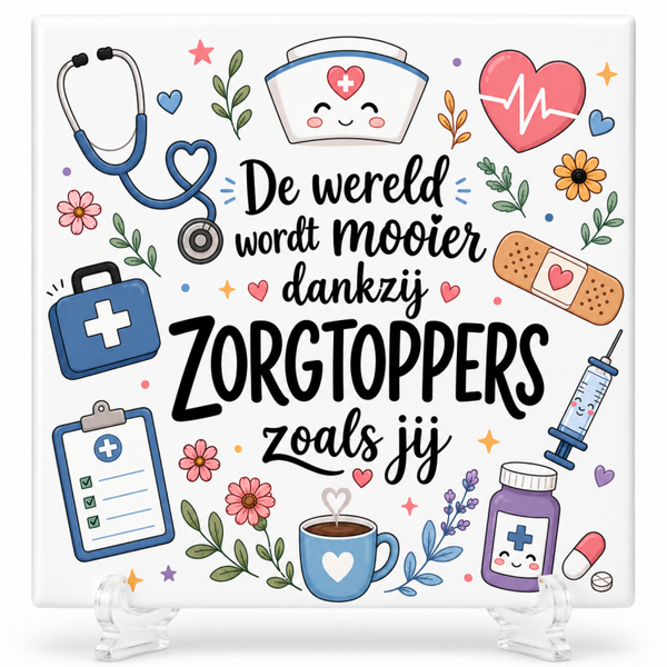 De Wereld Wordt Mooier Dankzij Zorgtoppers Zoals Jij - Tegeltje