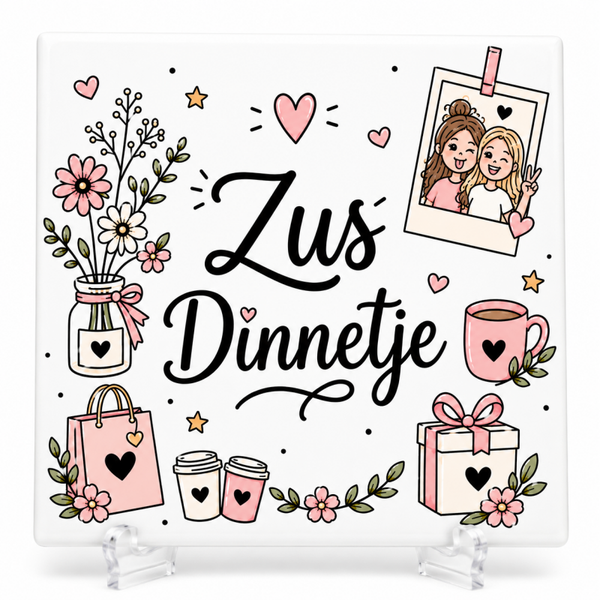 ZusDinnetje -Tegeltje (flower)