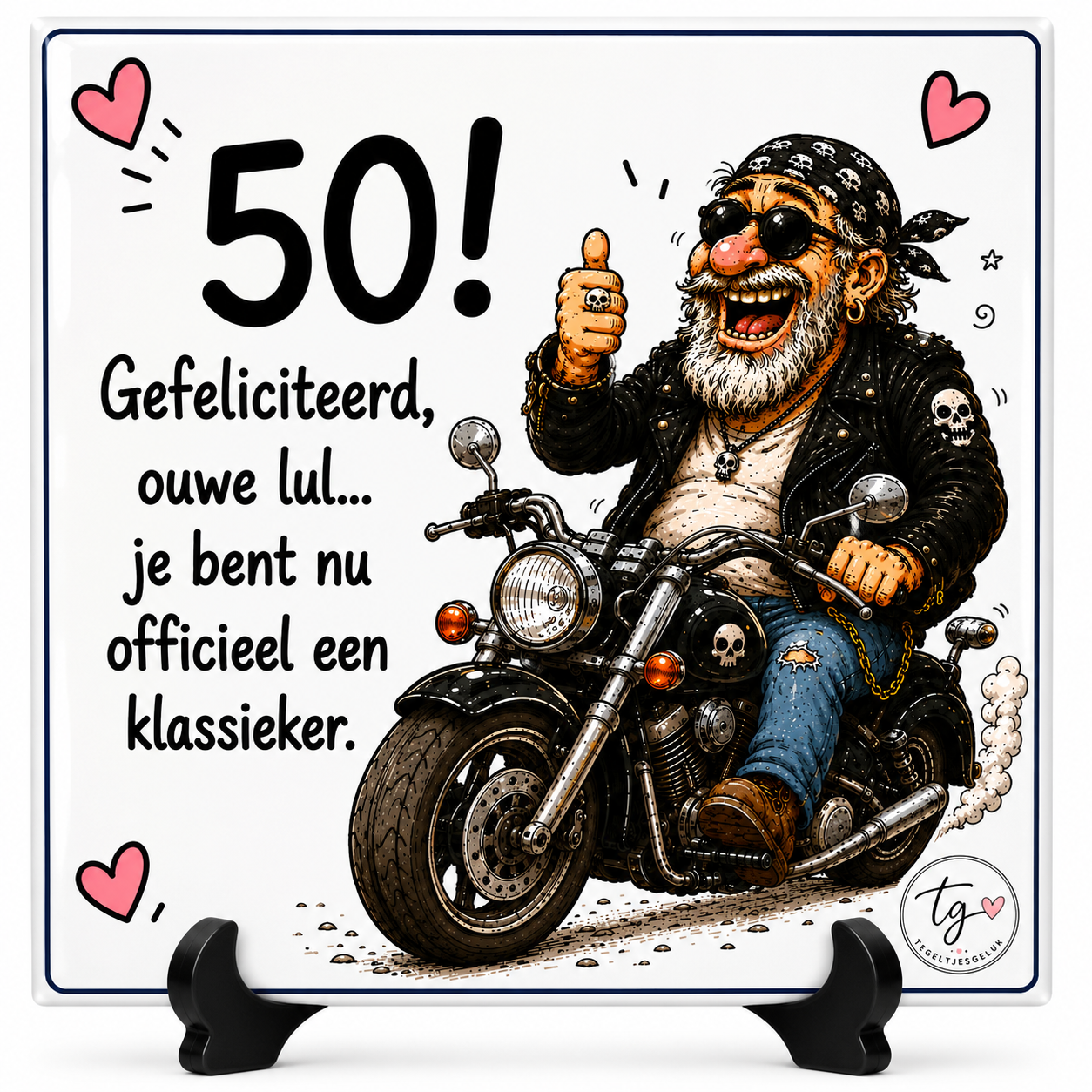 Verjaardag tegeltje - 50 jaar | Gefeliciteerd, ouwe lul (moter)