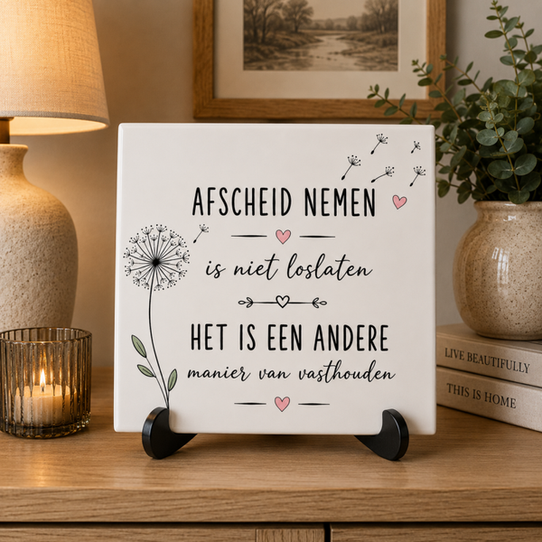 Afscheid nemen is niet loslaten – Herinneringstegel