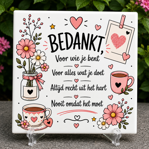BEDANKT voor wie je bent - Tegeltje