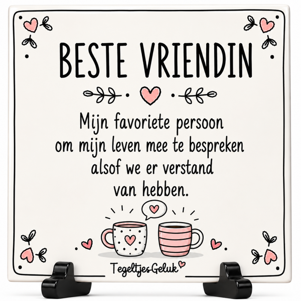 Vriendschap tegeltje - Beste vriendin | Mijn favoriete persoon om mijn leven mee te bespreken
