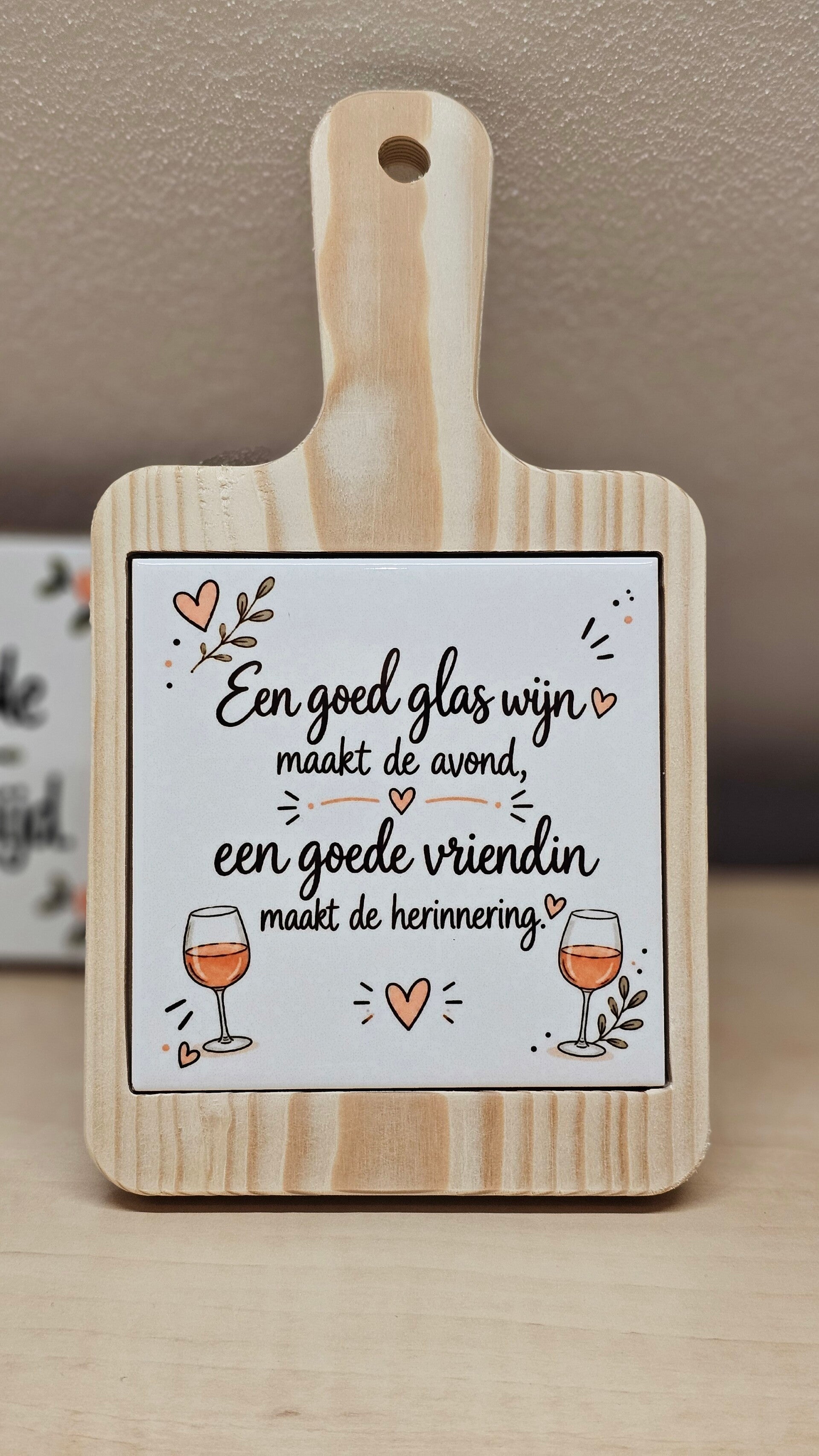 Decoratieplankje - Een goed glas wijn maakt de avond