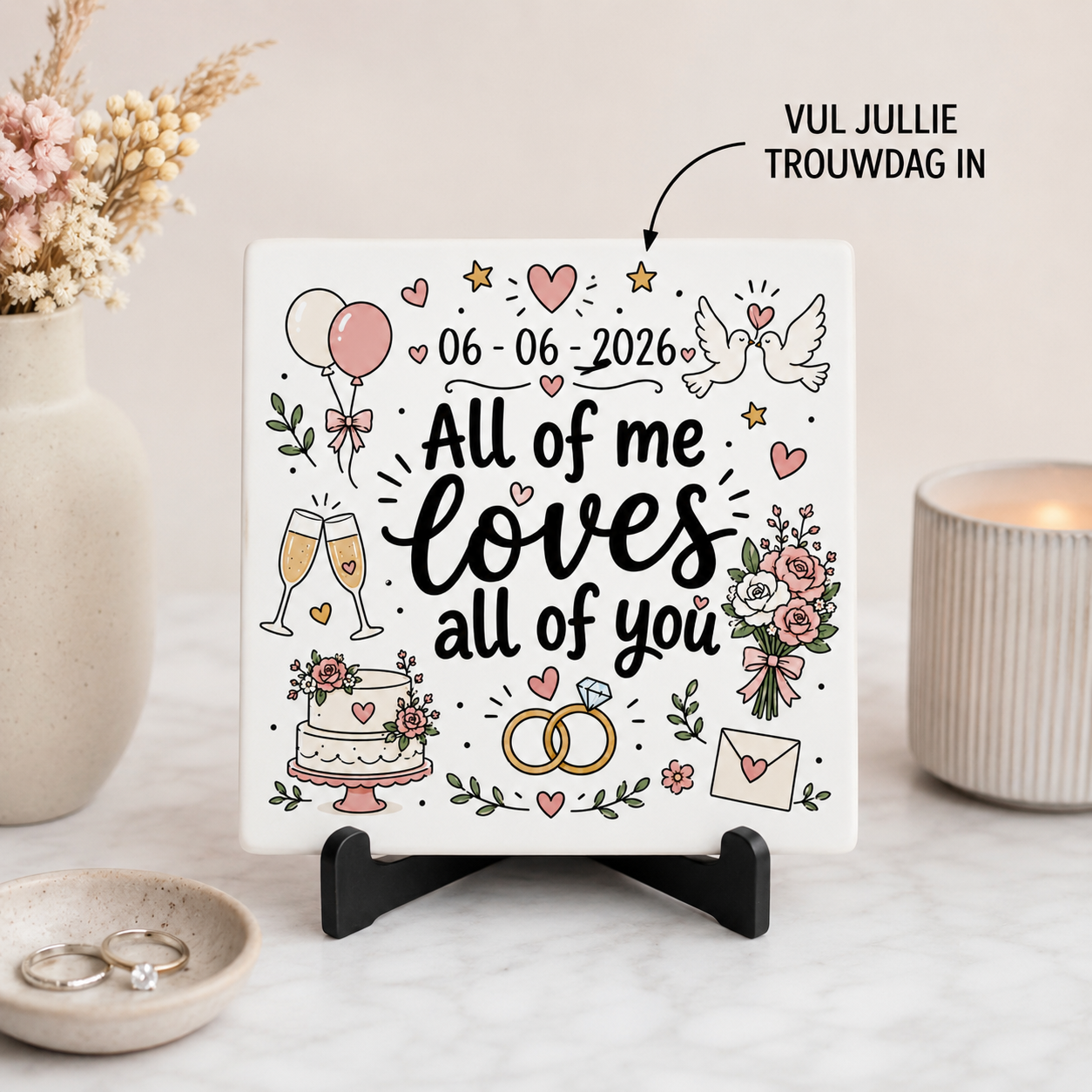 Gepersonaliseerd - All of Me Loves All of You - Tegeltje