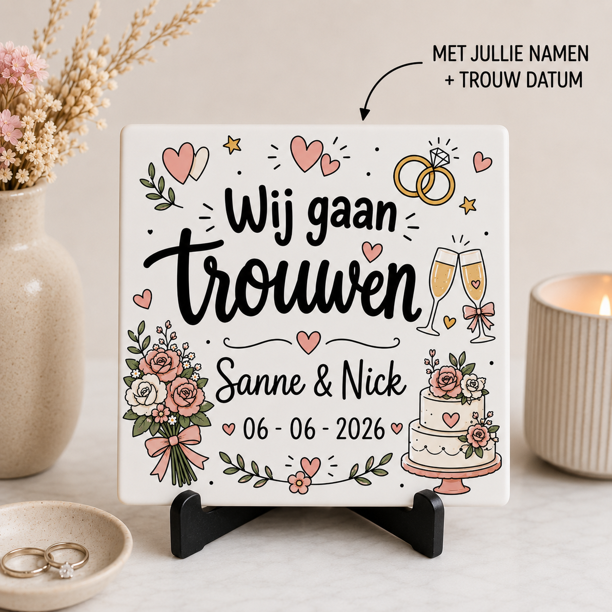 Gepersonaliseerd - Wij Gaan Trouwen - Tegeltje