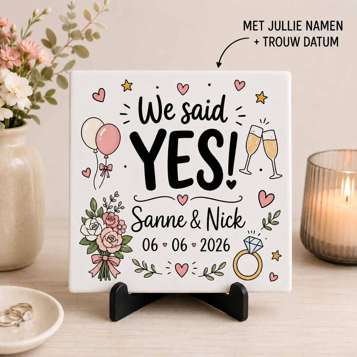 Gepersonaliseerd - We Said YES! - tegeltje