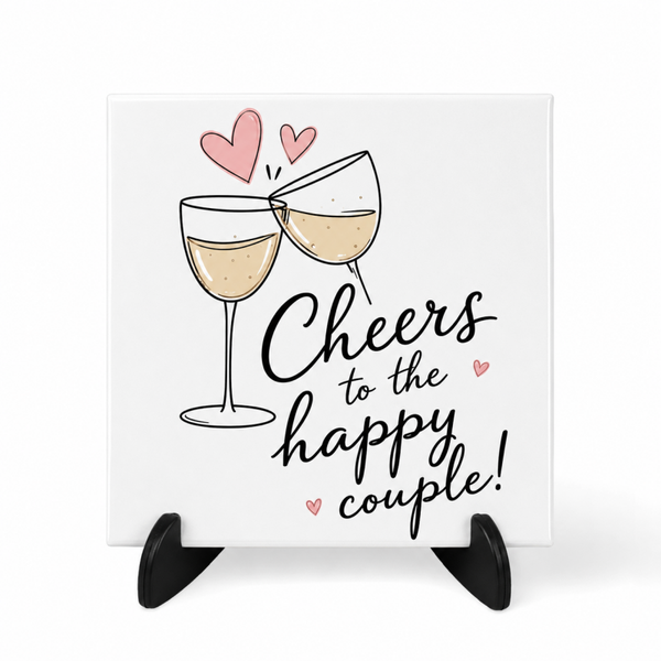 Cheers to the Happy Couple - Tegeltje