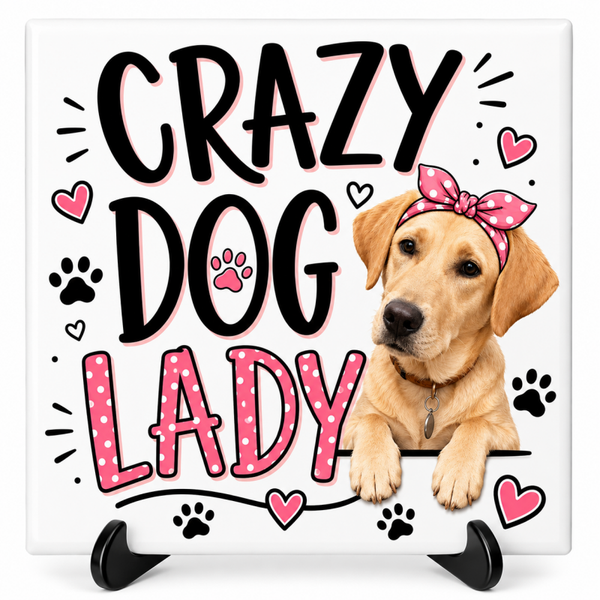 Gepersonaliseerd - Crazy Dog Lady - Tegeltje