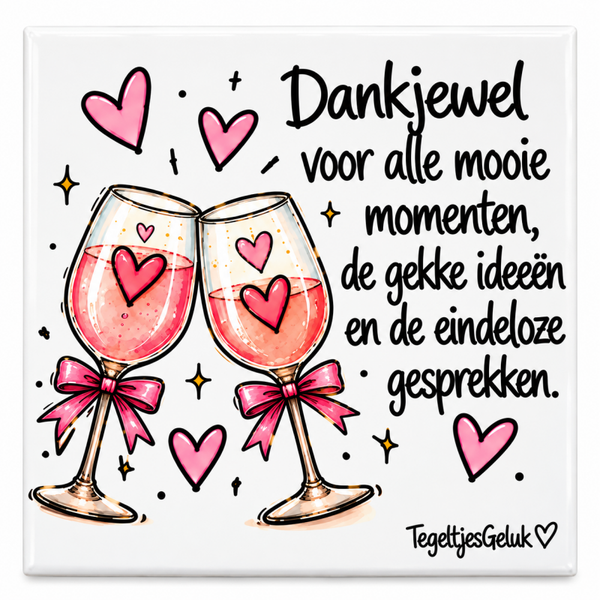 Vriendschap tegeltje - Dankjewel voor alle mooie momenten