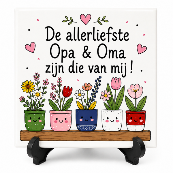 Familie tegeltje - De Allerliefste Opa & Oma zijn die van mij!