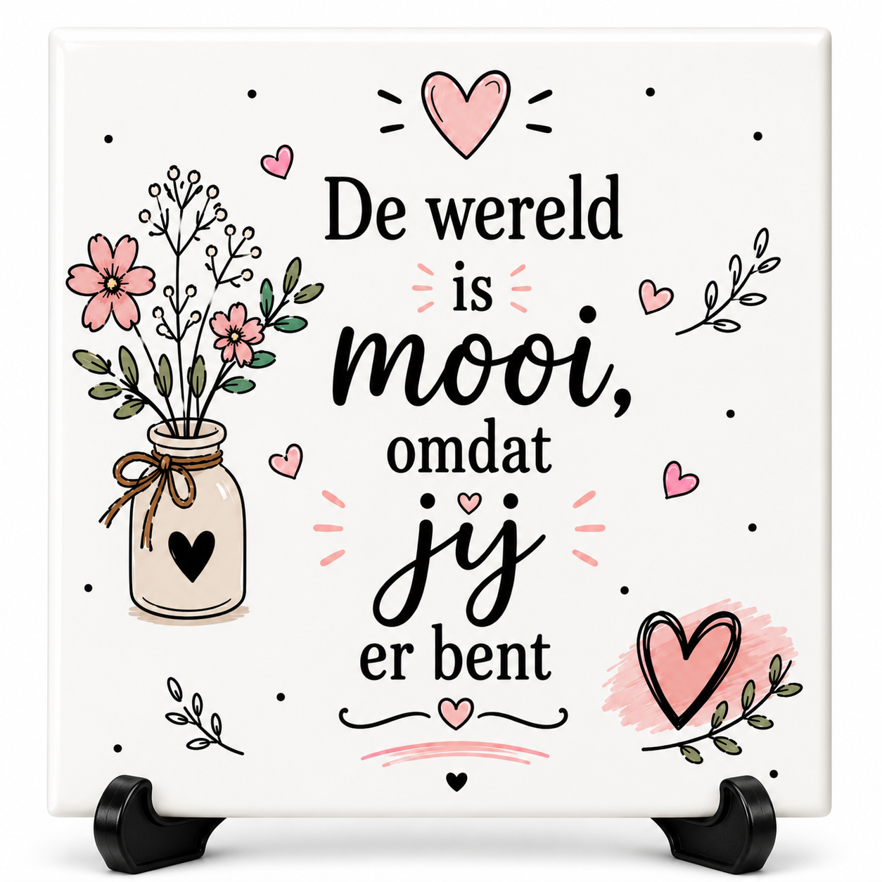 Liefde tegeltje - De wereld is mooi, omdat jij er bent