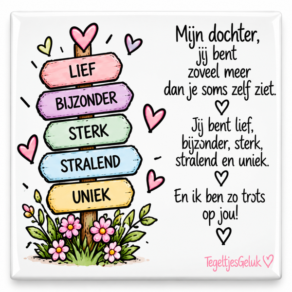 Dochter tegeltje - Gedicht dochter