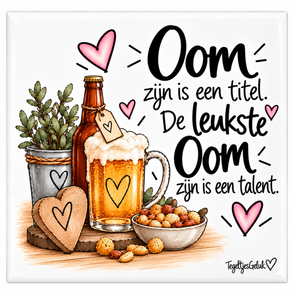 Oom tegeltje - Oom zijn is een titel. De leukste oom zijn is een talent