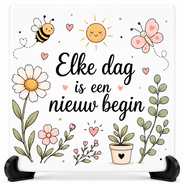 Elke dag is een nieuw begin - Tegeltje