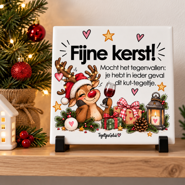 Kersttegeltje - Fijne kerst, ondersteuning