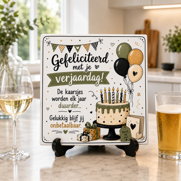 Gefeliciteerd met je Verjaardag - Tegeltje (algemeen)