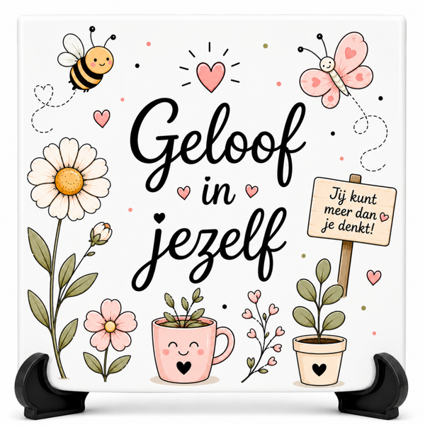 Geloof in jezelf - tegeltje