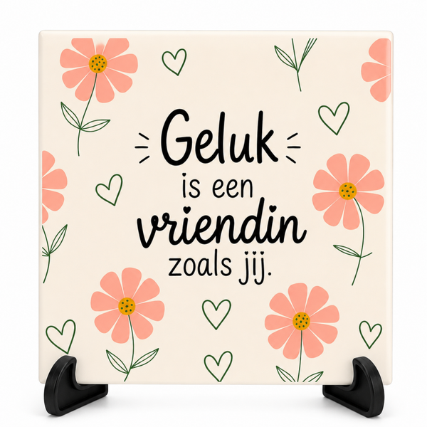 Geluk is een vriendin zoals jij - Tegeltje