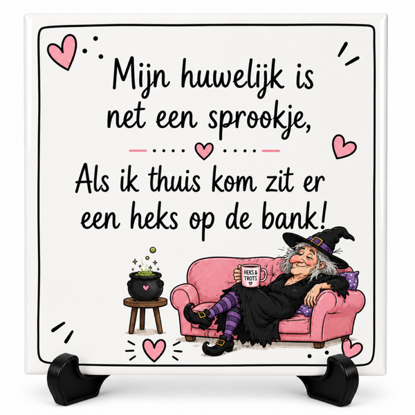 Grappig tegeltje - Sprookjes huwelijk