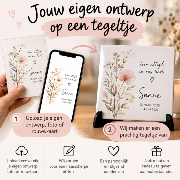 Herdenkingstegeltje - Maak jouw eigen persoonlijke tegeltje