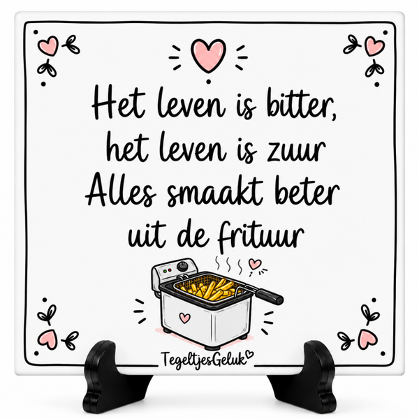 Grappig tegeltje - Het leven is bitter, het leven is zuur