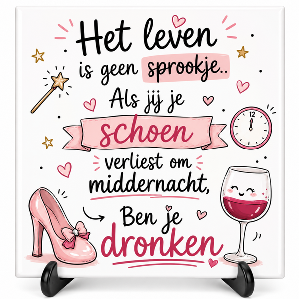 Het leven is geen sprookje.. - tegeltje
