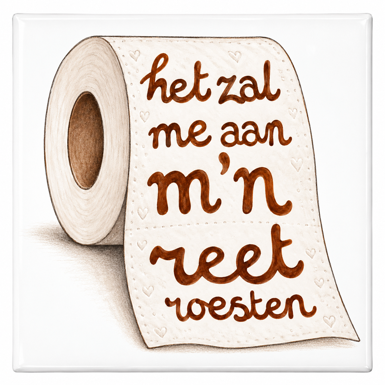 Grappig WC-tegeltje - Het zal me aan m'n reet roesten