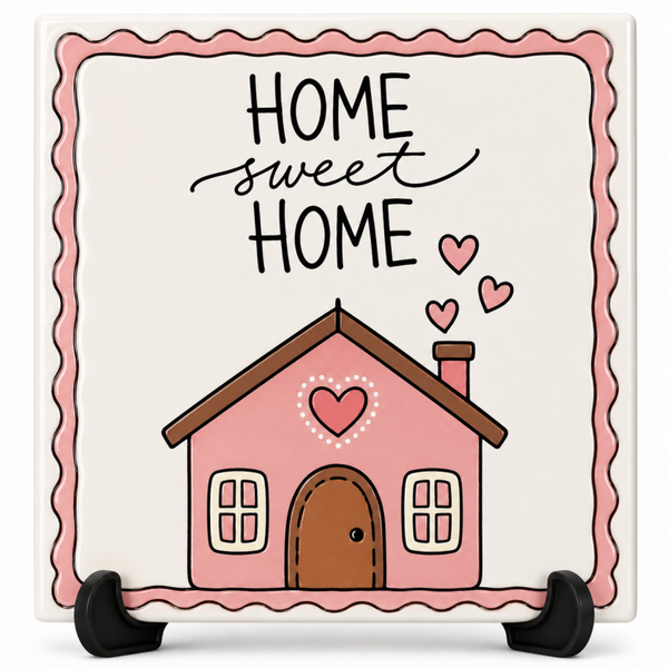Home sweet home (roze) - tegeltje