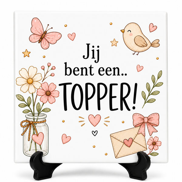 Jij bent een TOPPER - tegeltje