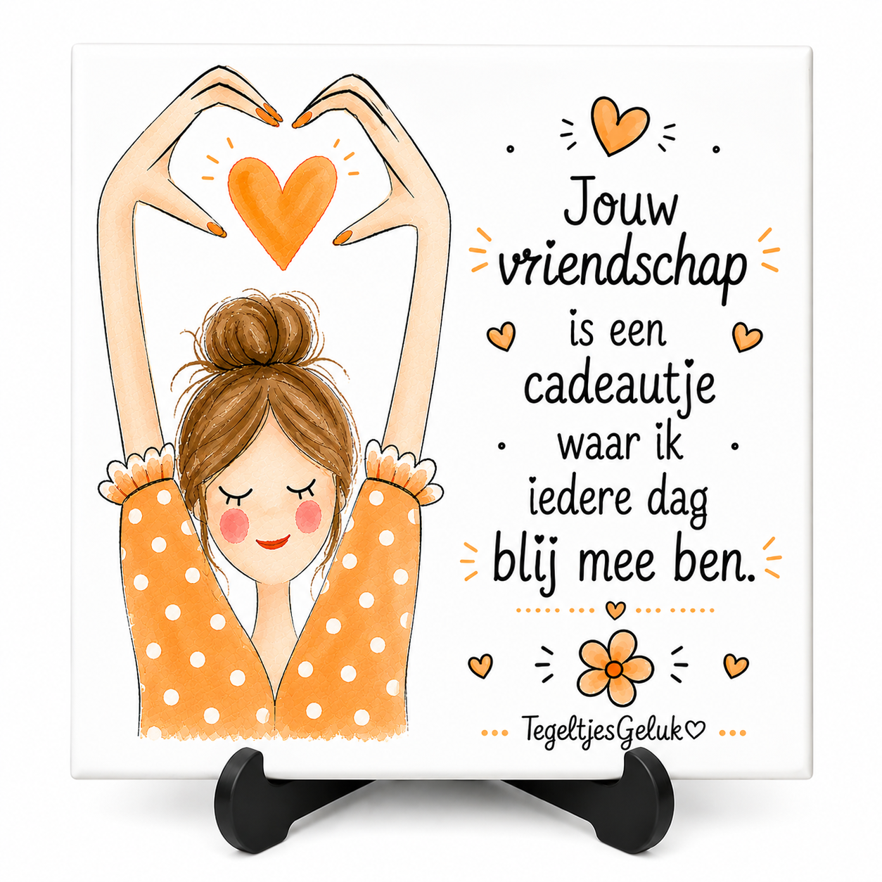 Vriendschap tegeltje - Jouw vriendschap is een cadeautje waar ik iedere dag blij mee ben