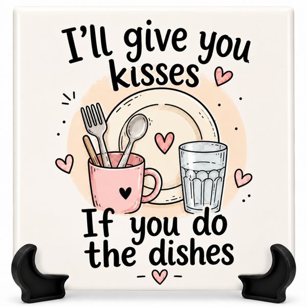 Kisses / Dishes - tegeltje