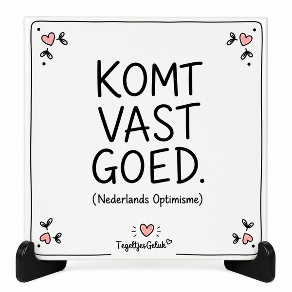 Grappig tegeltje - Komt vast goed | Nederlands optimisme |