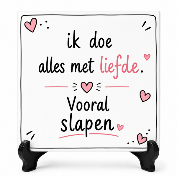 Grappig tegeltje - ik doe alles met liefde