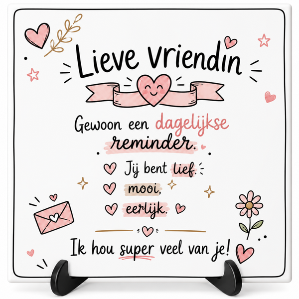 Lieve vriendin REMINDER - tegeltje