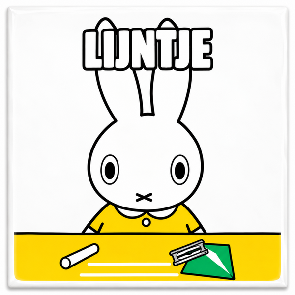 Grappig tegeltje - Lijntje het konijntje