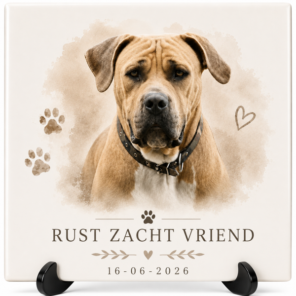 Gepersonaliseerd Herdenkingstegeltje hond
