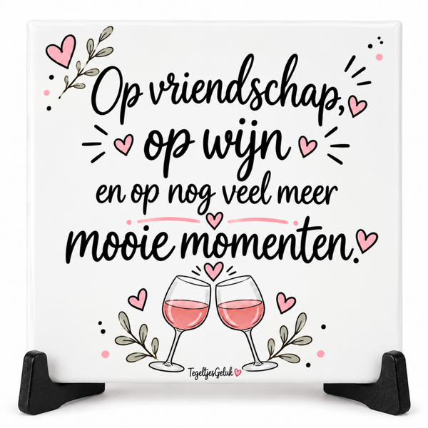 Vriendschap tegeltje - Op vriendschap op wijn en op nog veel mooie momenten