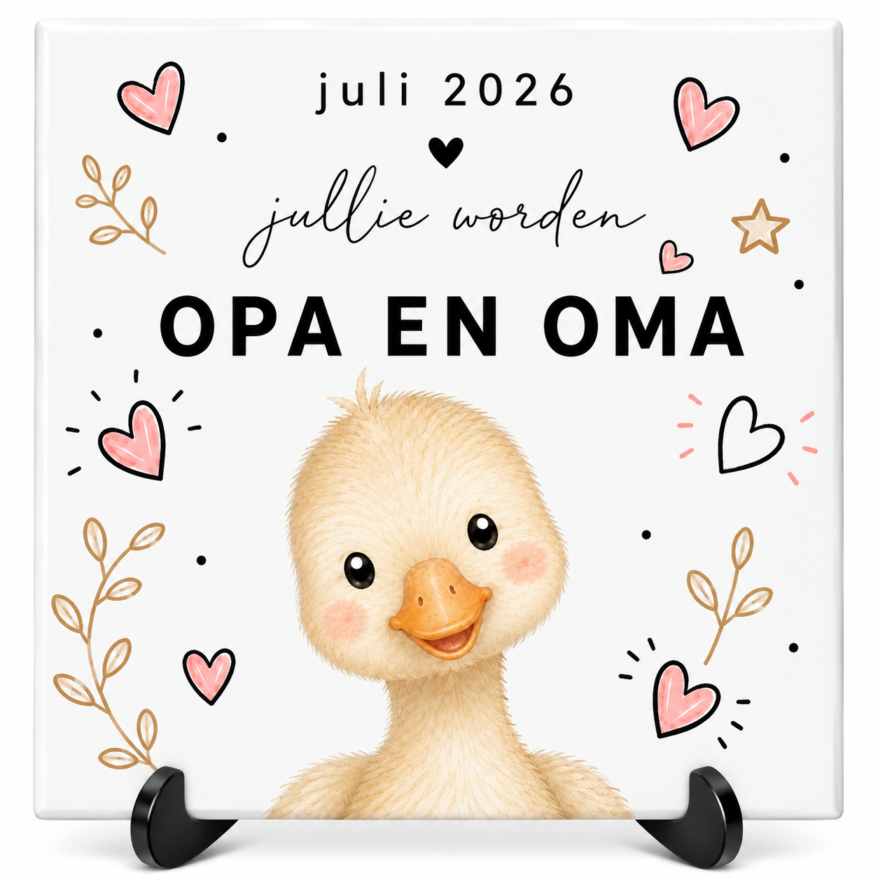 Gepersonaliseerd Zwangerschap aankondiging - Tegeltje (Gansje)