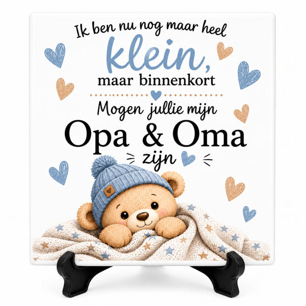 Jullie worden Opa & Oma (JONGEN) - tegeltje
