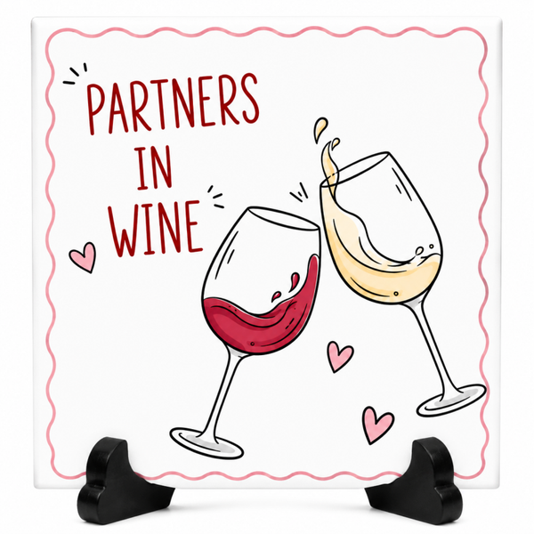 Grappig tegeltje - Partners in wine