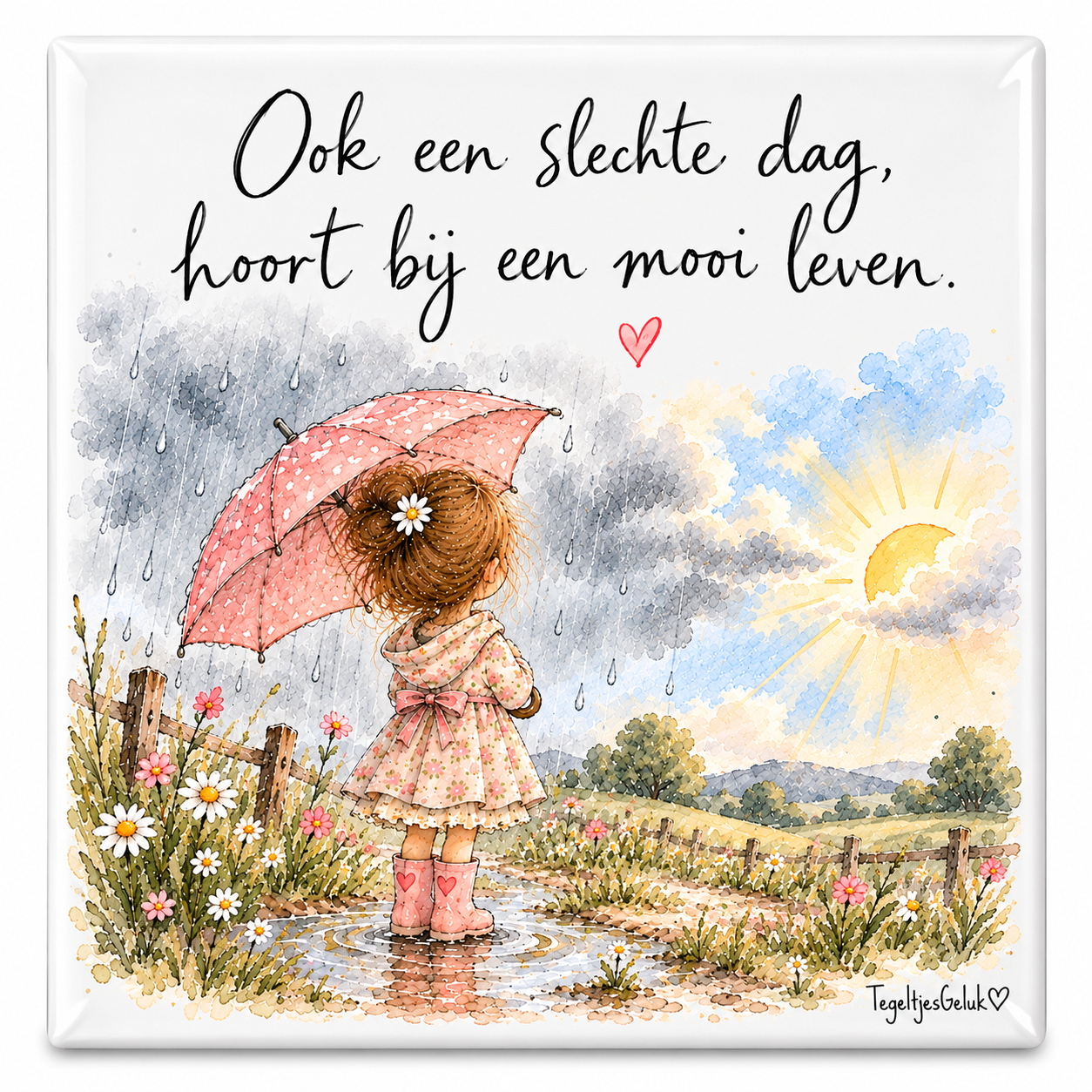 Zelfliefde tegeltje - Ook een slechte dag hoort bij een mooi leven