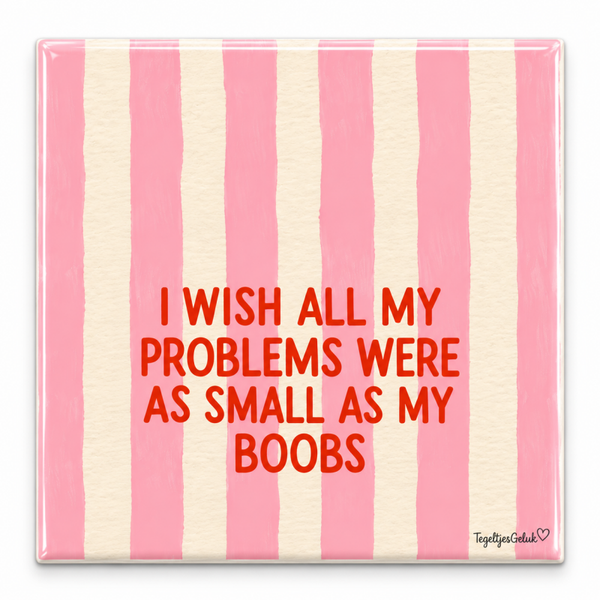 Grappig tegeltje - I wish all my problems were as small as my boobs
