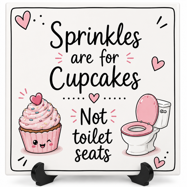 Sprinkles Are for Cupcakes, Not Toilet Seats - tegeltje