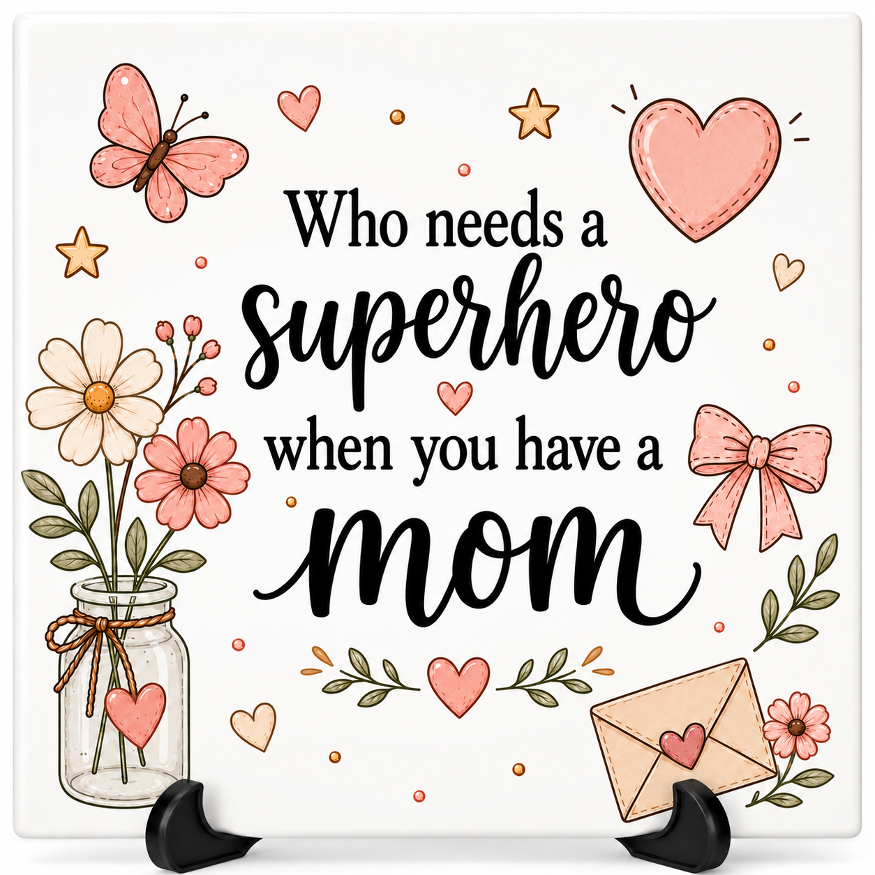 Who needs a Superhero when you have a mom - tegeltje